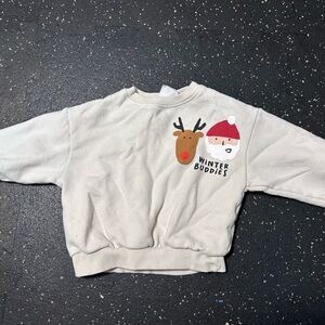 Zara Cream Reindeer Sweatshirt